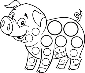 A cute cartoon vector illustration shows a happy dog and cat, both adorable mammals