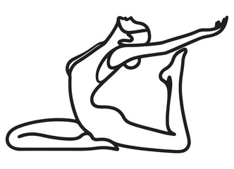 Graceful Yoga Pose Silhouette Vector Illustration for Wellness and Fitness