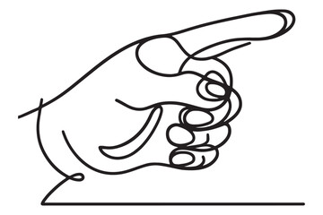 Pointing Finger Hand Line Art Silhouette Direction Symbol Design