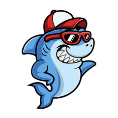 Cool Shark Sunglasses Mascot Logo