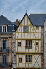 maison à pans de bois dans le vieux quartier de Vannes, Bretagne