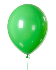 Green shiny latex balloon isolated on white background PNG