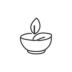 vector illustration of yoga elements in one line style