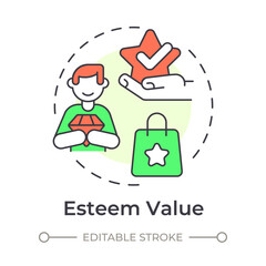 Esteem value multi color concept icon. Service quality, customer satisfaction. Round shape line illustration. Abstract idea. Graphic design. Easy to use in infographic, presentation