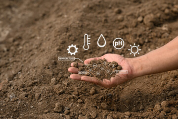 Advanced agritech monitoring system analyzing soil properties in modern farming