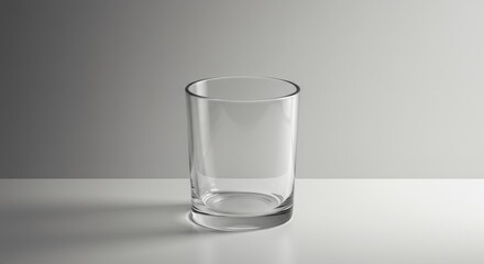 Simple and Elegant Clear Glass Bathroom Cup on White Surface