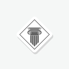 Pillar Logo Template sticker isolated on gray background