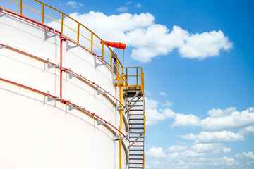 Oil storage tank at oil and gas refinery industrial zone, Business industrial storage tank oil and...