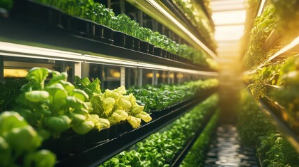 Fototapeta premium Vertical farm produce growing system