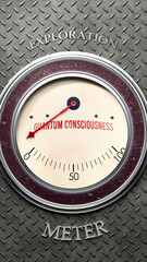 Quantum Consciousness and Exploration that hits less than zero, showing an extremely low level of quantum consciousness, none of it, insufficient. Minimum value, below the norm. ,3d illustration