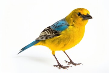 Bird animal canary white background.