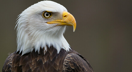 Obraz premium Eagle Portrait Profile with Intense Gaze and Sharp Beak