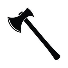 Simple axe vector illustration, axe silhouette, and icon on a white background