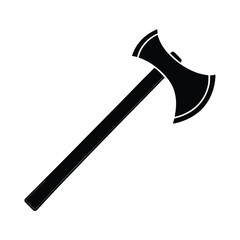 Simple axe vector illustration, axe silhouette, and icon on a white background