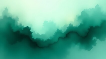 Obraz premium Green Watercolor Gradient Background Texture