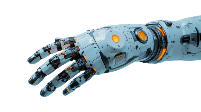 High-tech robot hand demonstrates smart functionality, PNG, created with Generative AI
