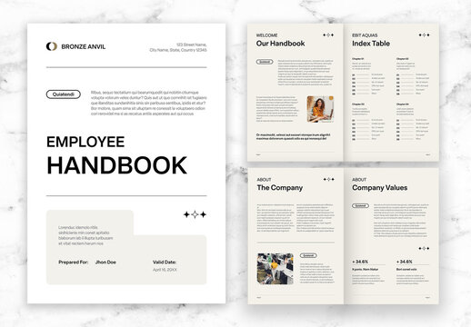 Cream And Black Employee Handbook