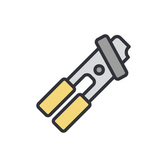 Can opener colored icons, minimalist vector illustration ,simple transparent graphic element .Isolated on white background