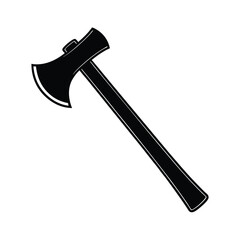 Simple axe vector illustration, axe silhouette, and icon on a white background