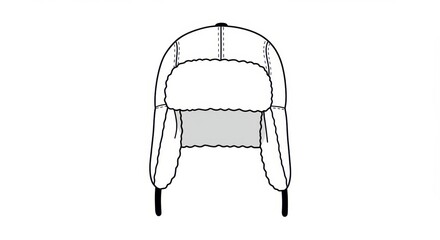 Black and White Winter Trapper Hat with Ear Flaps Down