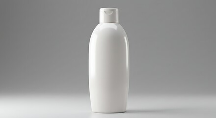 Blank Shampoo Bottle Mockup with Soft Gradient Lighting - Isolated on White Background