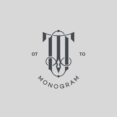 Monogram letters OT