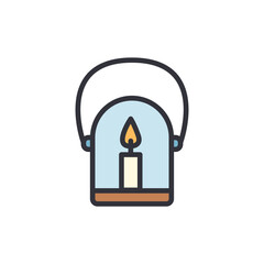 Candle colored icons, minimalist vector illustration ,simple transparent graphic element .Isolated on white background
