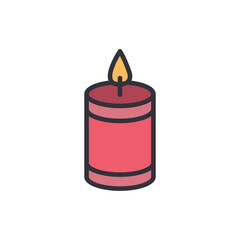 Candle colored icons, minimalist vector illustration ,simple transparent graphic element .Isolated on white background