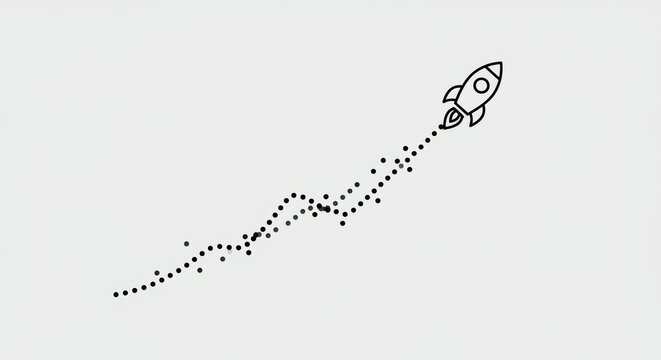 Simple Line Art Rocket Icon