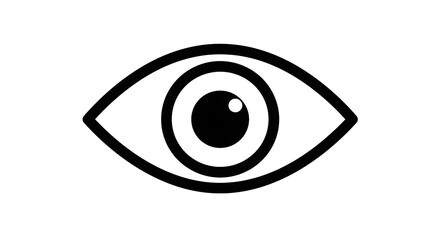 Obraz premium Eye Icon Simple Illustration Vision Concept in Black and White