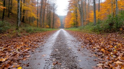 Obraz premium Autumnal Forest Road