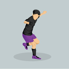 Soccer Player Athlete Vibrant Colored Simple Flat Vector