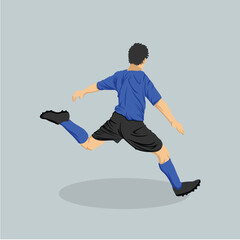Soccer Player Athlete Vibrant Colored Simple Flat Vector