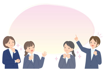 スーツ姿のビジネスウーマンのイラスト