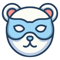 Fototapeta premium panda superhero mask cartoon character flat color vector illustration template design
