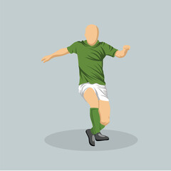 Soccer Player Athlete Vibrant Colored Simple Flat Vector