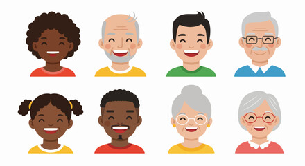 Fototapeta premium Diverse group of smiling people showing happiness and joy 