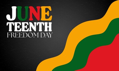 Juneteenth freedom day in red yellow and green color