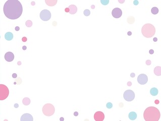 Pastel Colored Circles Scattered White Background Simple Design
