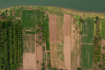 Aerial View of Farmland and River © Bodia