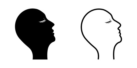 Head icon on white background