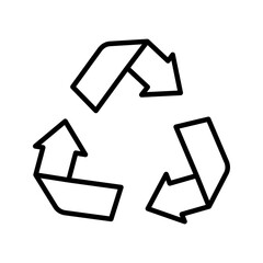 Recycle symbol icon on white background