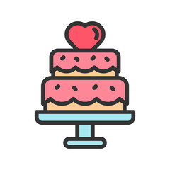 Cake icon vector image. Suitable for mobile apps, web apps and print media.