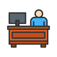 Cash Counter icon vector image. Suitable for mobile apps, web apps and print media.