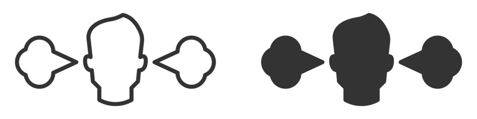 Vector icon of angry face with steam from ears.