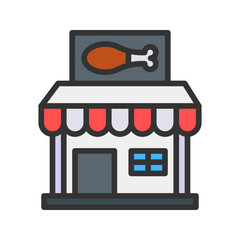 Chicken Shop icon vector image. Suitable for mobile apps, web apps and print media.