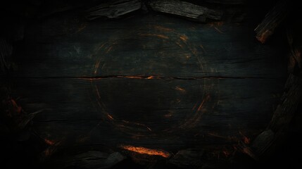 Dark, Textured Wooden Surface with Circular Design