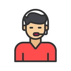 Customer Service icon vector image. Suitable for mobile apps, web apps and print media.
