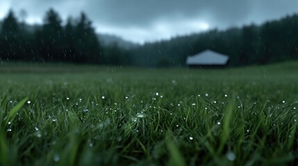 Rainy Meadow Scene