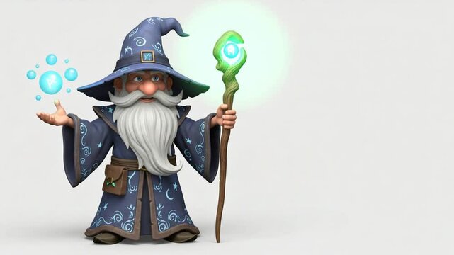 The Enchanting Elder Wizard: A 3D Render of a Magical Being